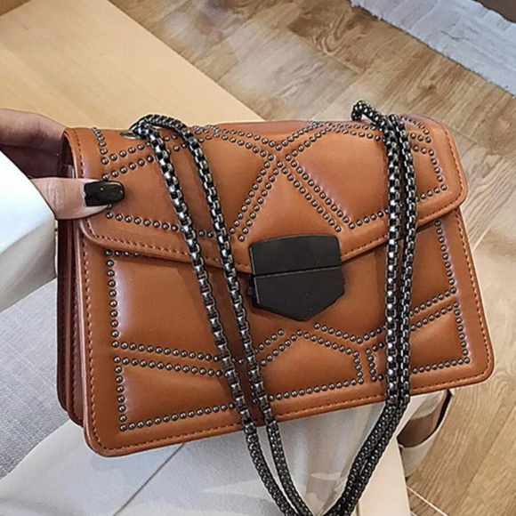 Studded Chain Evening Shoulder Crossbody Bag - Picture 12 of 14